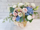 Blue Bliss Hydrangeas Flower Basket - BK208