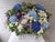 pure seed bk565 hydrangeas + eustomas + matthiolas + wax flowers huge flower basket