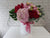 pure seed bk906 pastel pink hydrangeas + red roses + pink eustomas + eucalyptus leaves flower box