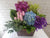 pure seed bk922 roses + hydrangeas + mokara orchids flower basket