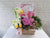 pure seed nb153 + Roses, Sweet William with 1 musical toy  + new born arrangement