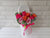 pure seed bk972 hot pink & roses + pink eustomas flower box