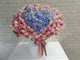 pure seed bk970 light pink roses + pink eustomas + hydrangeas floral centrepiece