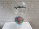 pure seed bk965 rainbow colored baby's breath with helium balloon floral centrepiece