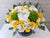 pure seed bk973 30 yellow roses + white phalaenopsis orchids + green hydrangeas + white eustomas + eucalyptus leaves flower box