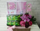 pure seed nb091 + Roses and Sweet William, 1 x set of baby clothing and 6 x Chicken Essence + new born arrangement