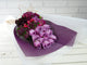 pure seed bq407 light purple roses hand bouquet in purple & white wrappers