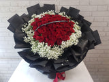 66 Rose Baby Breath Standing Bouquet - BT111