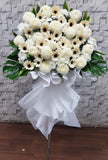 White Gerbera Chrysanthemum Condolences Flower Stand - SY246