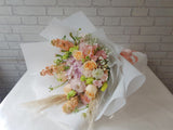Champagne Rose Matthiola Flower Bouquet - BQ945