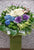 lily white gerbera, blue hydrangea orchid Condolences Flower Stand - SY229
