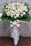White Gerbera Chrysanthemum Condolences Flower Stand - SY240