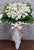 White Gerbera Chrysanthemum Condolences Flower Stand - SY240