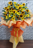 Sunflower, Gerberas and Eucalyptus Leaves opening stand