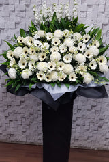 Pure White Sympathy Flower Stand - SY254
