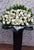 White Gerbera Chrysanthemum Sympathy Flower Stand - SY254