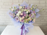 Purple Hydrangea & Rose Standing Bouquet - BT143