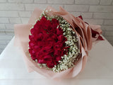 Romance Rose & Baby Breath Flower Bouquet - BQ979