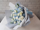 Serenity Hydrangea Eustoma Flower Bouquet - HB017
