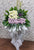 white gerbera purple chrysanthemum condolence Flower Wooden Stand - SY230