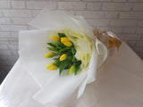 Sunny Yellow Tulip Hand Bouquet - BQ921