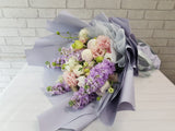 Violet Matthiola Rose Flower Bouquet - BQ882