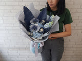 Azure Hydrangea Rose Flower Bouquet - HB071