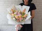 Champagne Rose Matthiola Flower Bouquet - BQ945