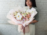 Champagne Rose Phalaenopsis Flower Bouquet - HB026