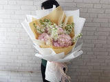 Hydrangeas & Matthiola Hand Bouquet - HB062