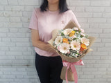 Pastel Daisy & Rose Hand Bouquet - BQ918