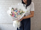 Pastel Carnation & Rose Flower Bouquet - HB048
