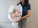 Pastel Gerbera Carnation Flower Bouquet - HB079