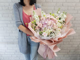 Pink Rose & Hydrangeas Flower Bouquet - BQ895