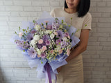 Purple Hydrangea & Rose Standing Bouquet - BT143