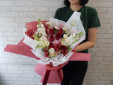 Romantic Rose & Eustomas Flower Bouquet - BQ969