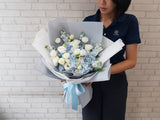 Serenity Hydrangea Eustoma Flower Bouquet - HB017