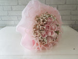 10 Pink Rose & Baby Breath - BQ974