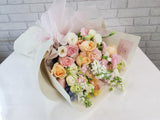 Graceful Rose & Eustomas Hand Bouquet - BQ990