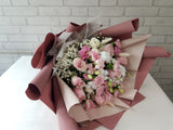 Sweet Rose & Carnation Hand Bouquet - HB005