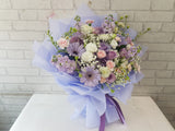 Purple Hydrangea & Rose Standing Bouquet - BT143