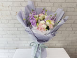 Violet Matthiola Rose Flower Bouquet - BQ882