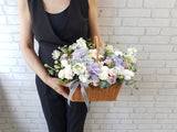 Majestic Bloom Rose & Hydrangeas Flower Basket - BK172