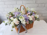 Majestic Bloom Rose & Hydrangeas Flower Basket - BK172