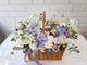 Majestic Bloom Rose & Hydrangeas Flower Basket - BK172