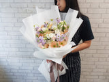 Champagne Gerbera & Eustoma Mix Hand Bouquet - BQ842
