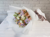 Champagne Gerbera & Eustoma Mix Hand Bouquet - BQ842