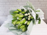 White Lily Rose Hand Bouquet - BQ844