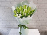 White Lily Rose Hand Bouquet - BQ844