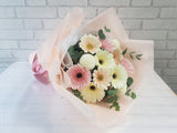 Cream Gerbera Ping Pong Hand Bouquet - BQ848